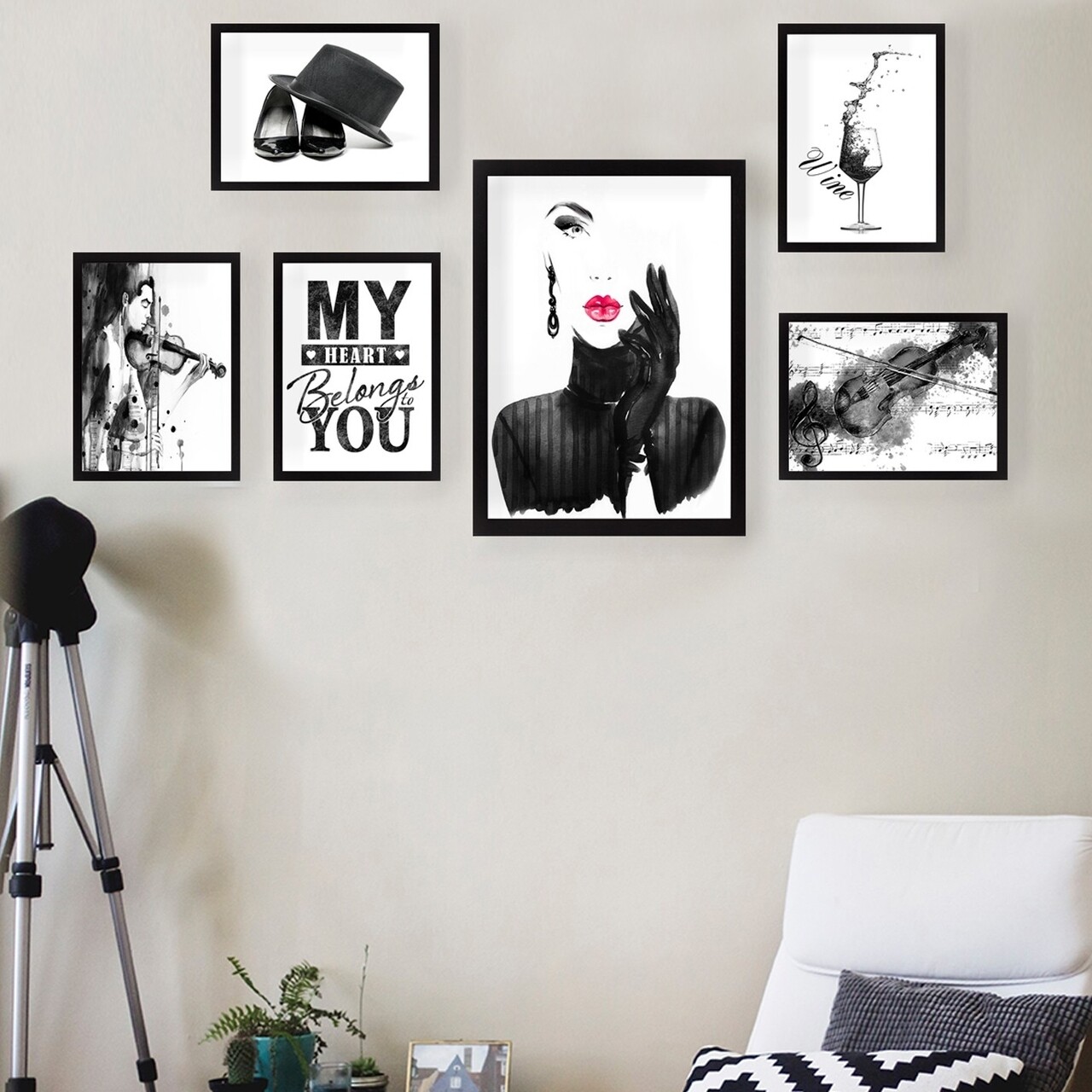 Set 6 tablouri decorative, SET_054, Lulu, 24x29 cm/24x44 cm, plastic - imagine 4